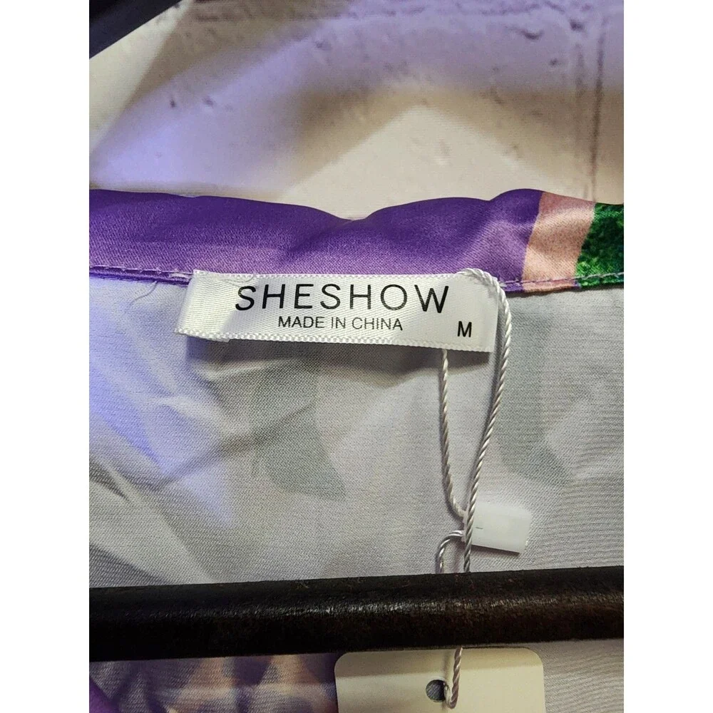 Sheshow Pajama Set Womens Medium Purple Satin PJs Long Sleeve Pants Swiftie